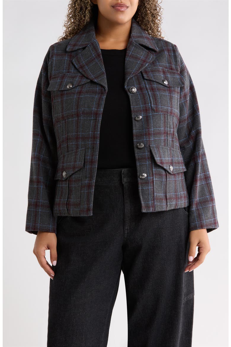 Military Jacket with Oversized Pockets, Main, color, STEEL GREY/ SKY BLUE