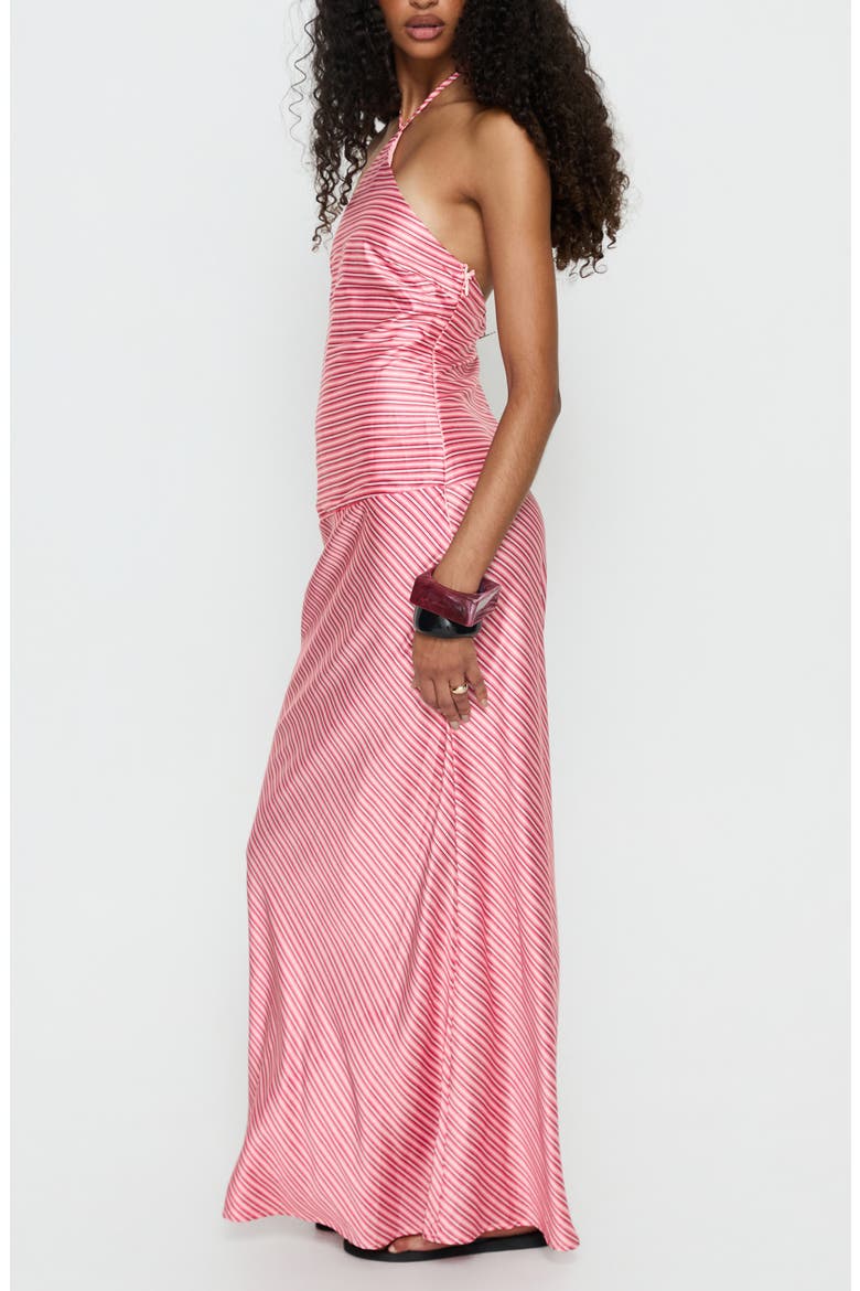Bellamissimo Halter Maxi Dress, Alternate, color, PINK STRIPE