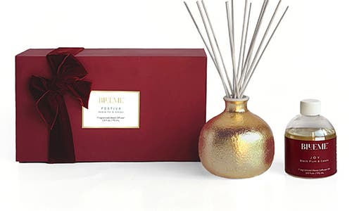 Blueme Festive Small Ceramic Reed Diffuser In Burgundy