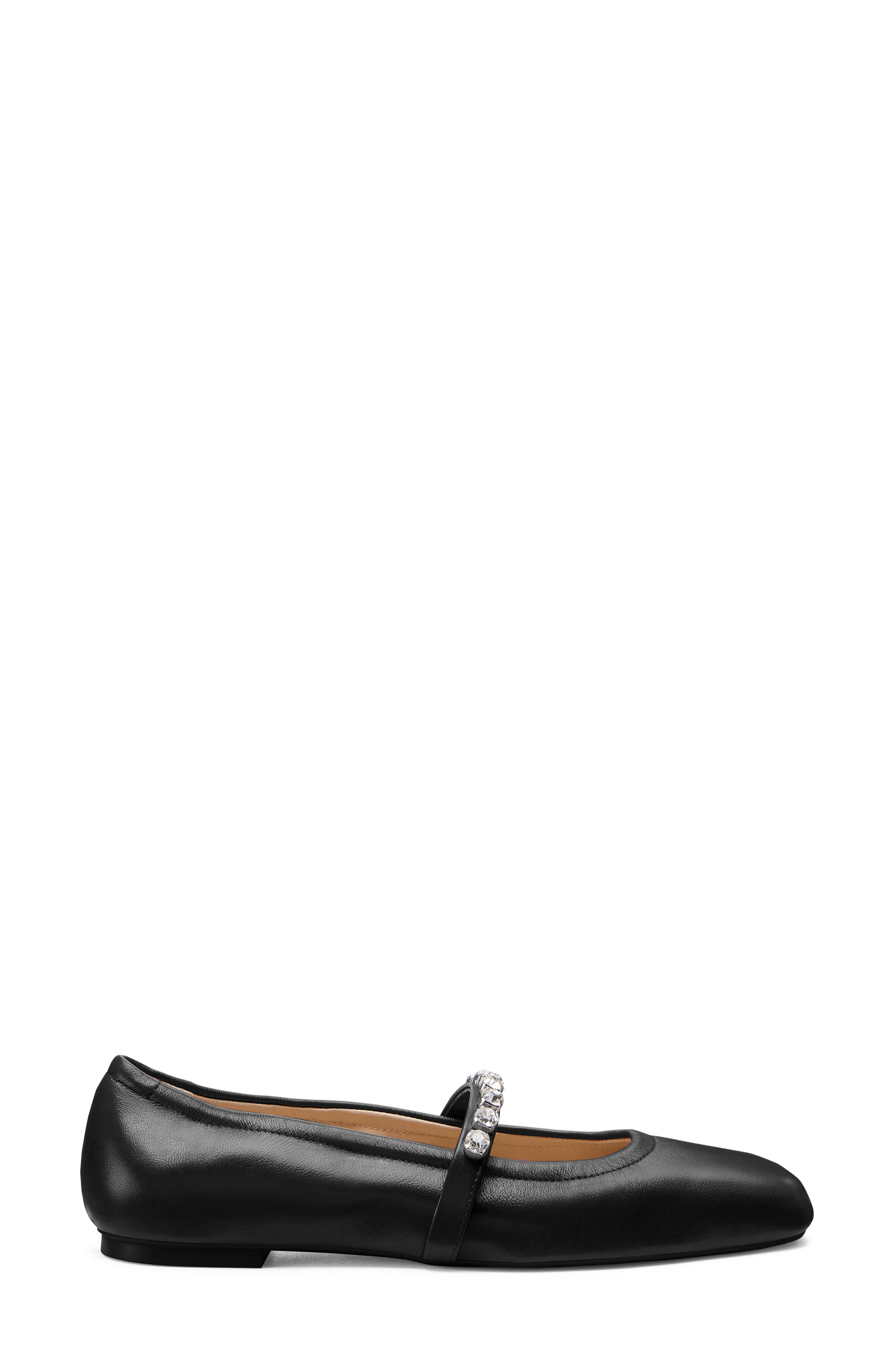 Stuart Weitzman Goldie Ballet Flat, Alternate, color, Black