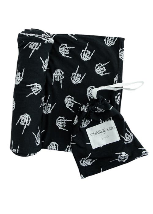 Charlie Lou Baby ® Rock N' Skull Stretchy Swaddle In Black