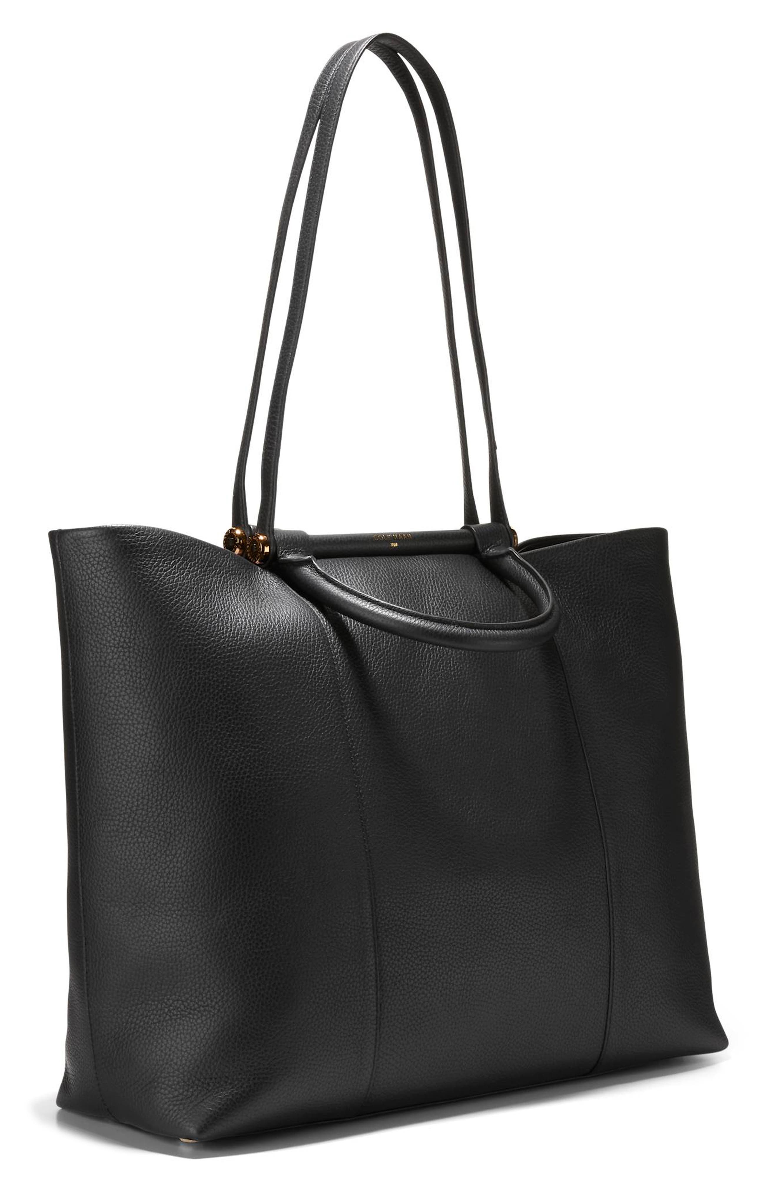 Cole Haan Catherine Leather Tote, Alternate, color, Black