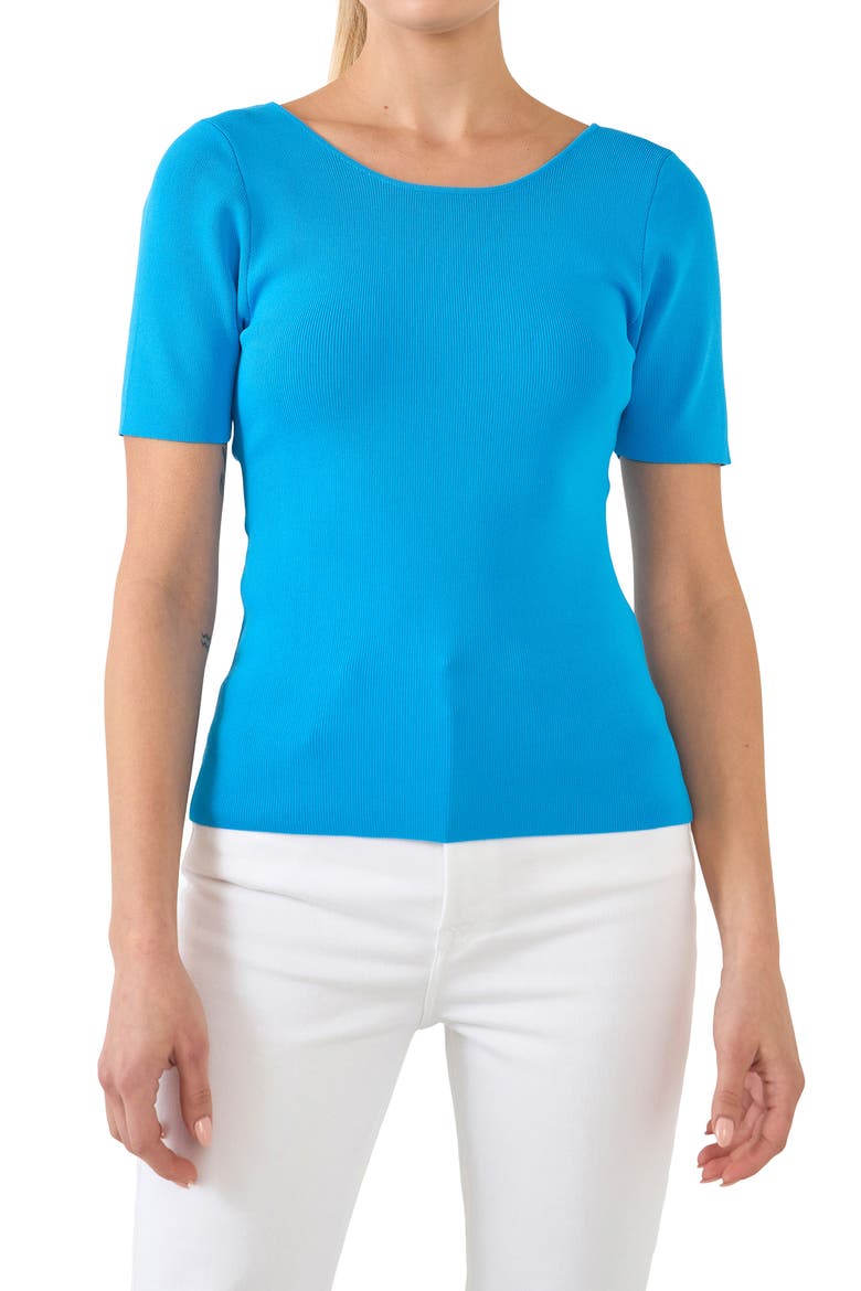 Twist Cutout Back Top, Alternate, color, SKY BLUE