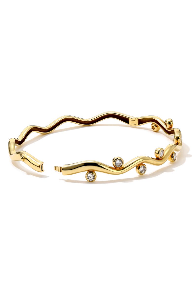 Mark Henry 18K Gold Riva Wavy Bangle, Alternate, color, Diamond