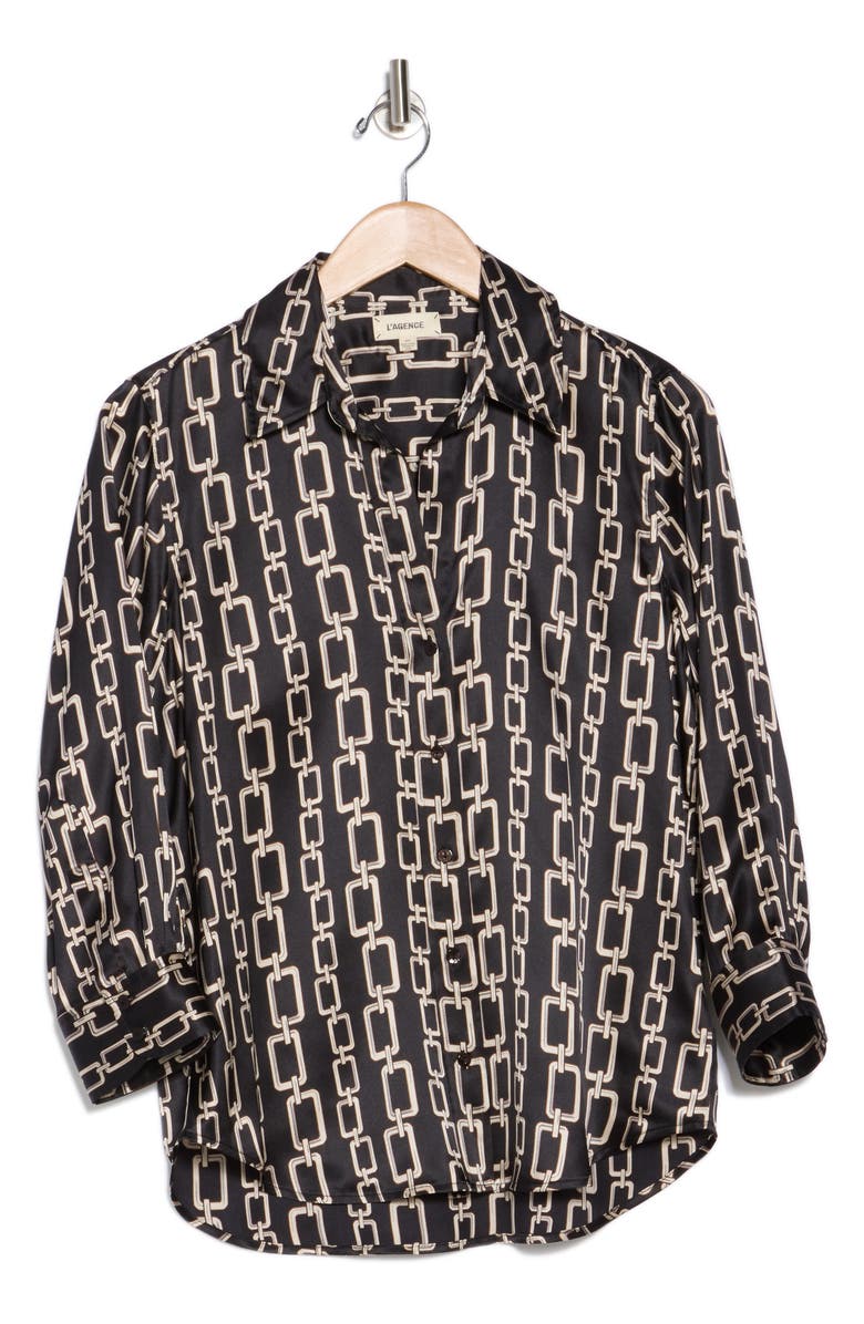 L'AGENCE Dani Silk Top, Alternate, color, 