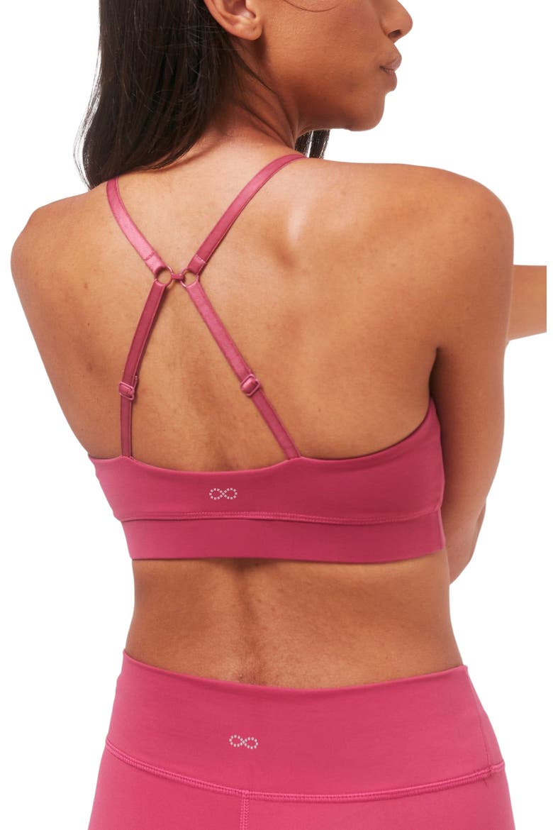 Uplift V Neck Sports Bralette, Alternate, color, Fuschia/Black