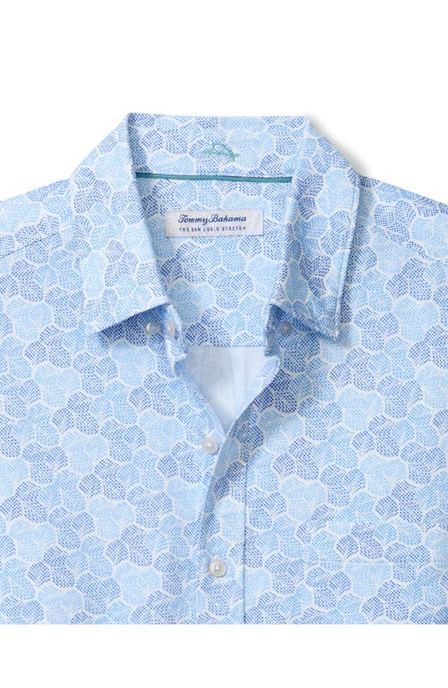 Tommy Bahama San Lucio Tri Leaf Geo Print Islandzone® Short Sleeve Button-up Shirt