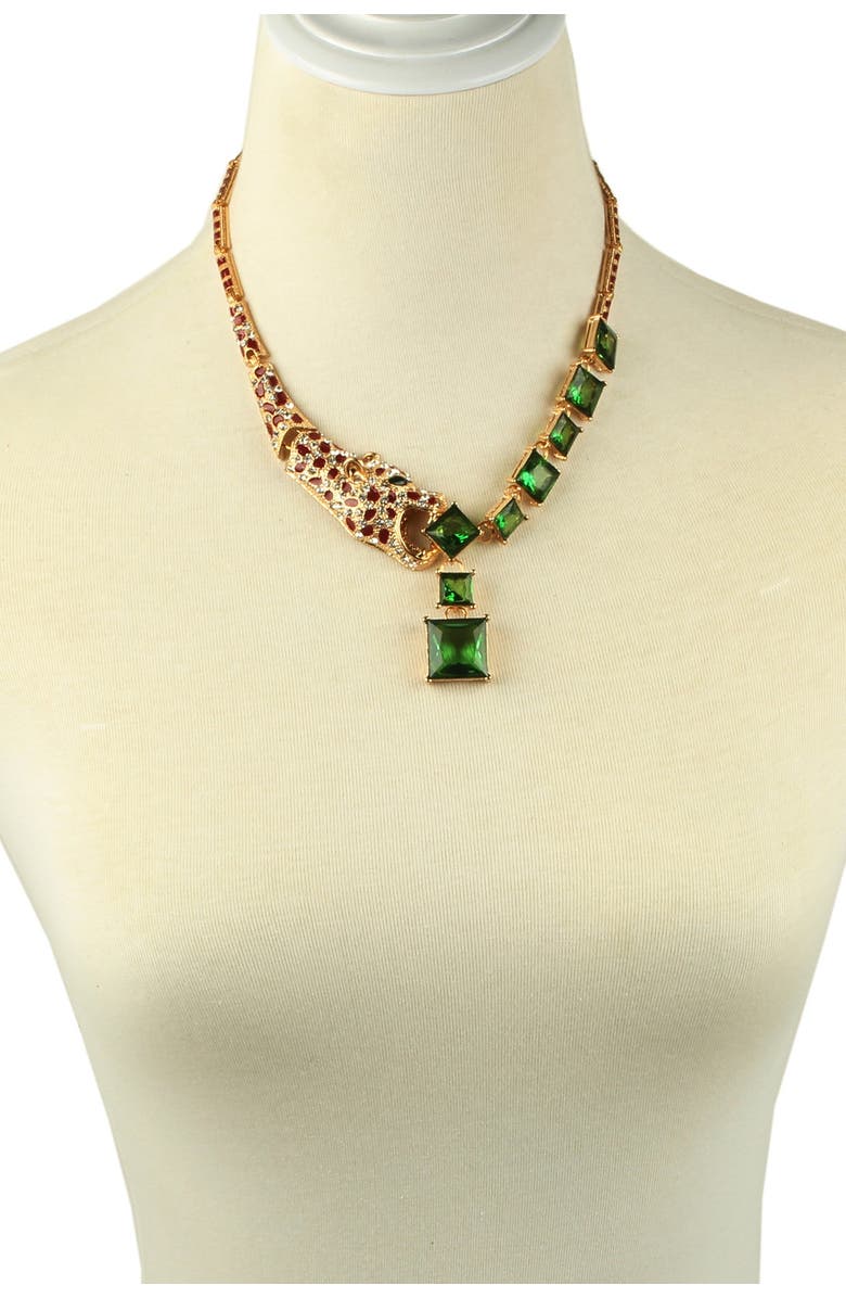 EYE CANDY LOS ANGELES Leopard Crystal Necklace, Alternate, color, Multi Color