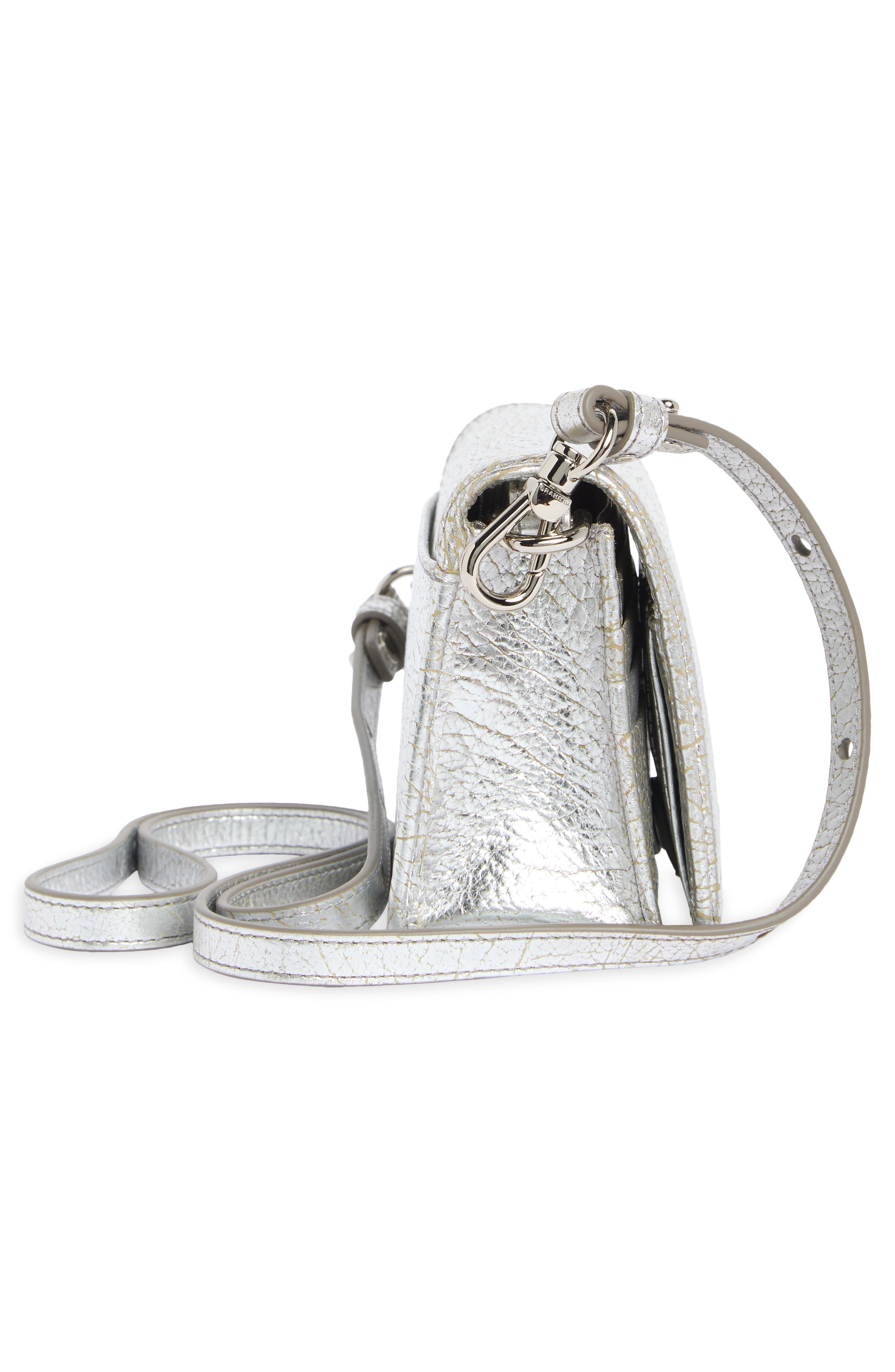 Minuette Leather Crossbody Bag, Alternate, color, SILVER DUCHESS