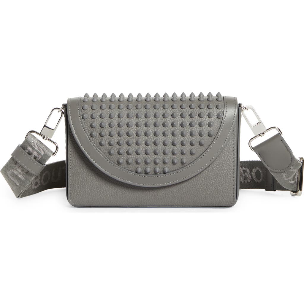 Christian Louboutin Funky Empire Leather Wallet On A Strap In Smoke Grey