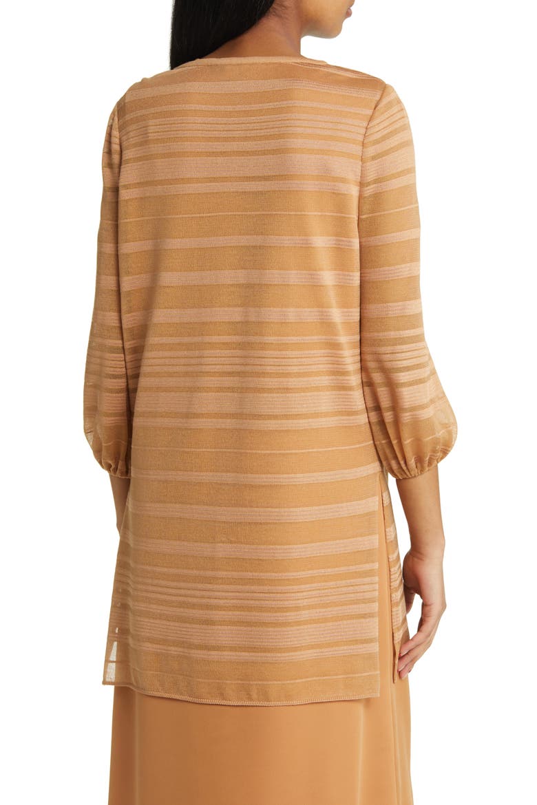 Tonal Stripe Balloon Sleeve Tunic Sweater, Alternate, color, ITALIAN CLAY
