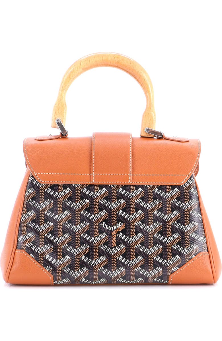 Pre-Owned Goyard Saigon Top Handle Bag Coated Canvas with Leather Mini, Alternate, color, Brown