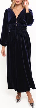 Petal & Pup Cece Long Sleeve Velvet Maxi Dress