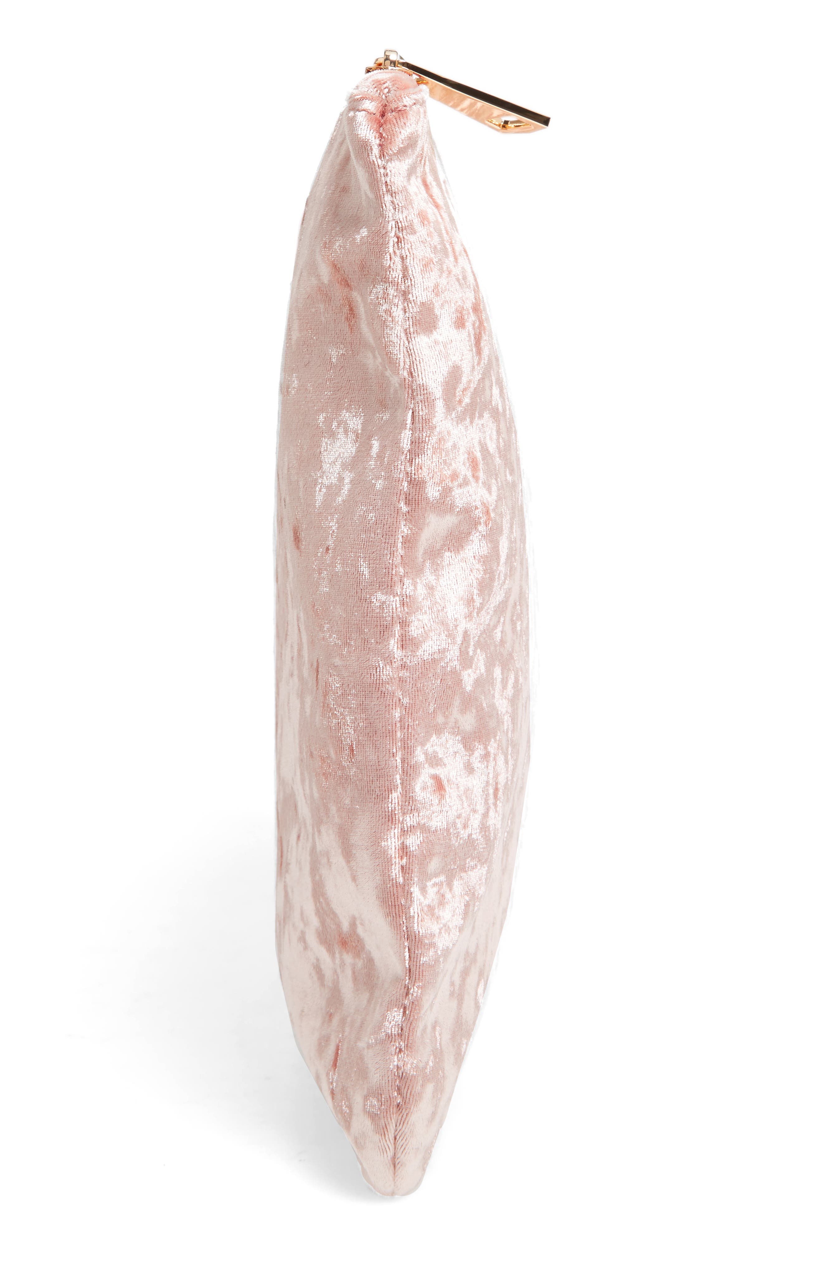 Velvet Clutch, Alternate, color, BLUSH