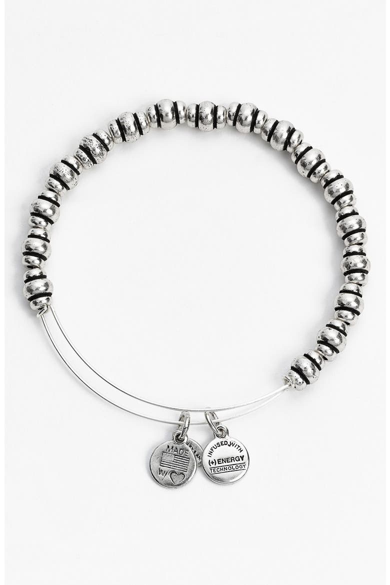 'Nile' Expandable Wire Bangle, Main, color, SILVER