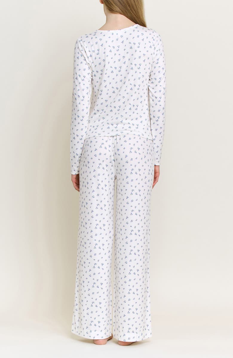 Honeydew Blissful Pointelle Pajamas, Alternate, color, Ivory Ditsy