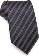 ZEGNA TIES Stripe Silk & Cotton Tie