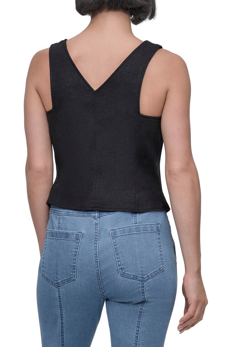 DKNY Linen Blend Vest, Alternate, color, 