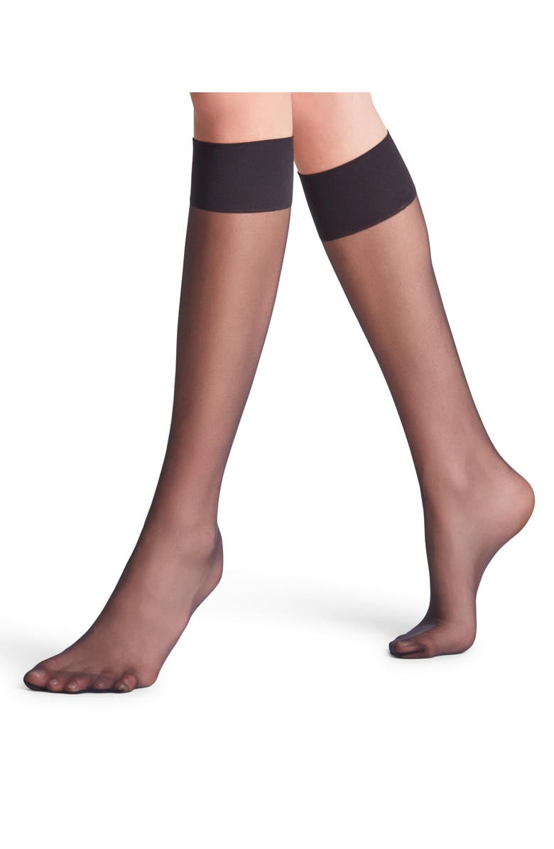 Falke Pure Matte 20 Denier Knee High Socks, Alternate, color, Black