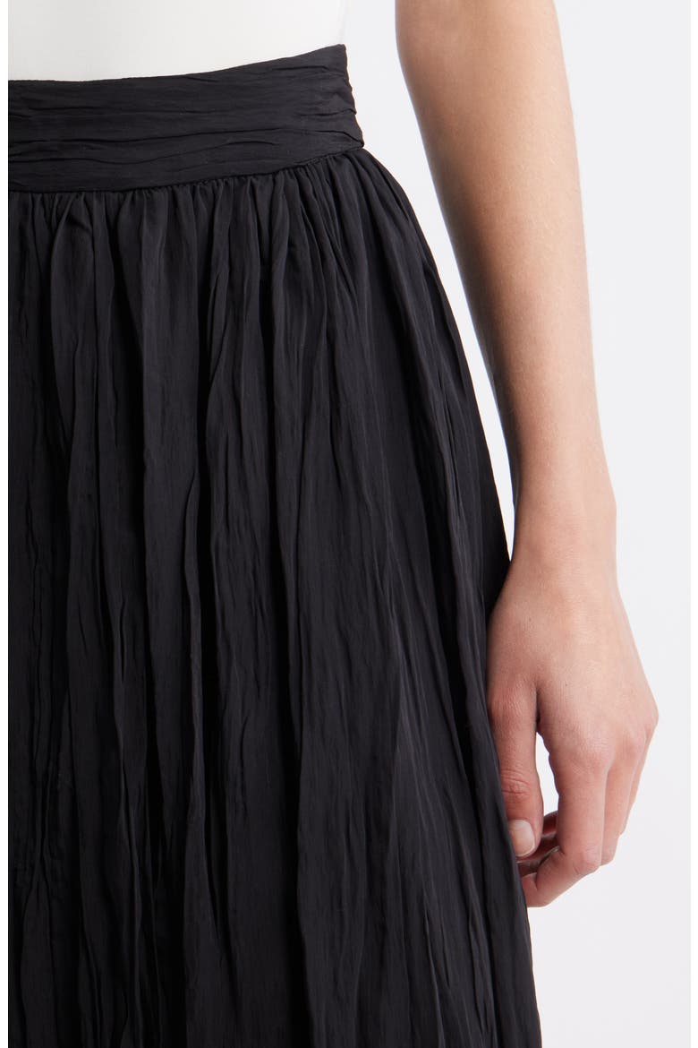 Crinkle A-Line Maxi Skirt, Alternate, color, BLACK