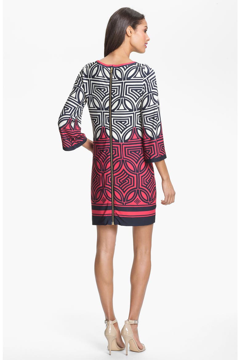 Print Shift Dress, Alternate, color, PINK/ NAVY/ IVORY