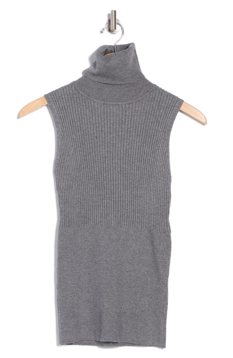 MAX STUDIO Sleeveless Ribbed Turtle Neck, Alternate, color, Charcoal