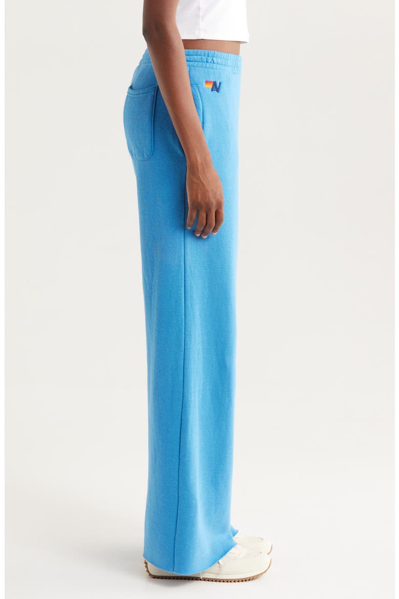 Rugby Stitch Wide Leg Sweatpants, Alternate, color, COBALT/ BLUE