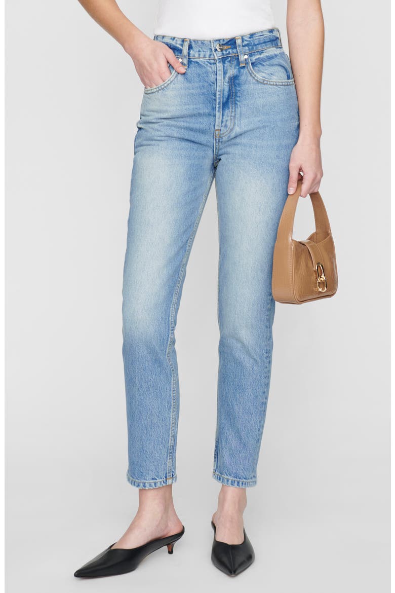 Sonya High Waist Ankle Slim Straight Leg Jeans, Main, color, BLUE RESERVOIR