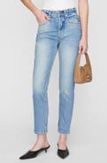 ANINE BING Sonya High Waist Ankle Slim Straight Leg Jeans