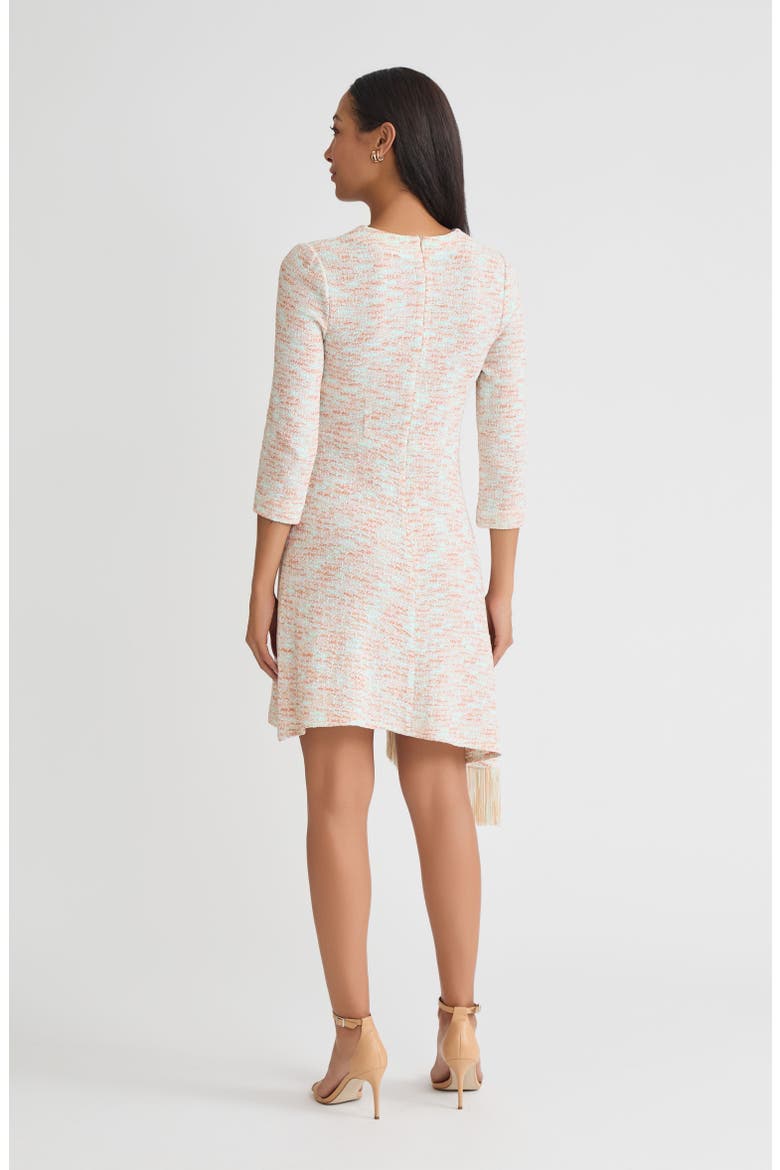 Faux Wrap A-Line Melange Tweed Knit Dress, Alternate, color, Fresh Mint/Biscotti