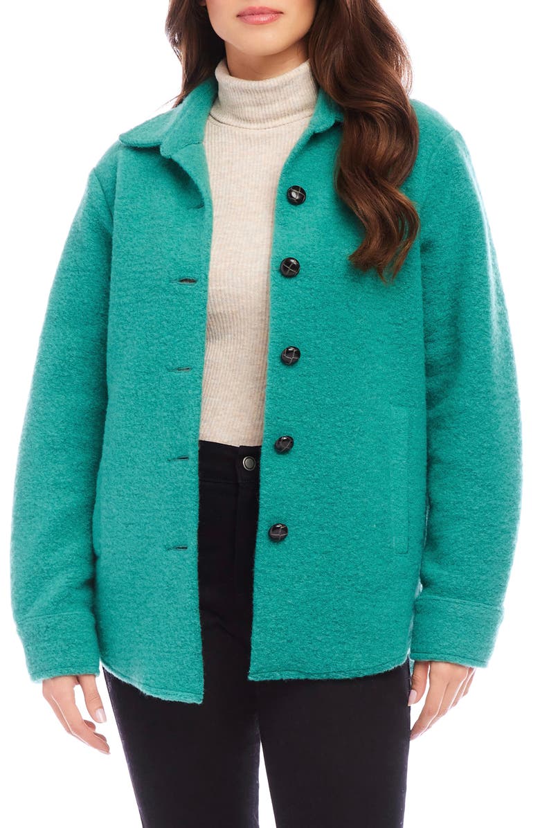 Karen Kane Brushed Shirt Jacket, Main, color, Glass