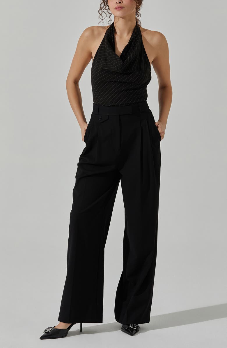 ASTR the Label Elsha Halter Top, Alternate, color, Black White Stripe