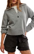 Free People Trading Up Cotton Blend Polo Sweater