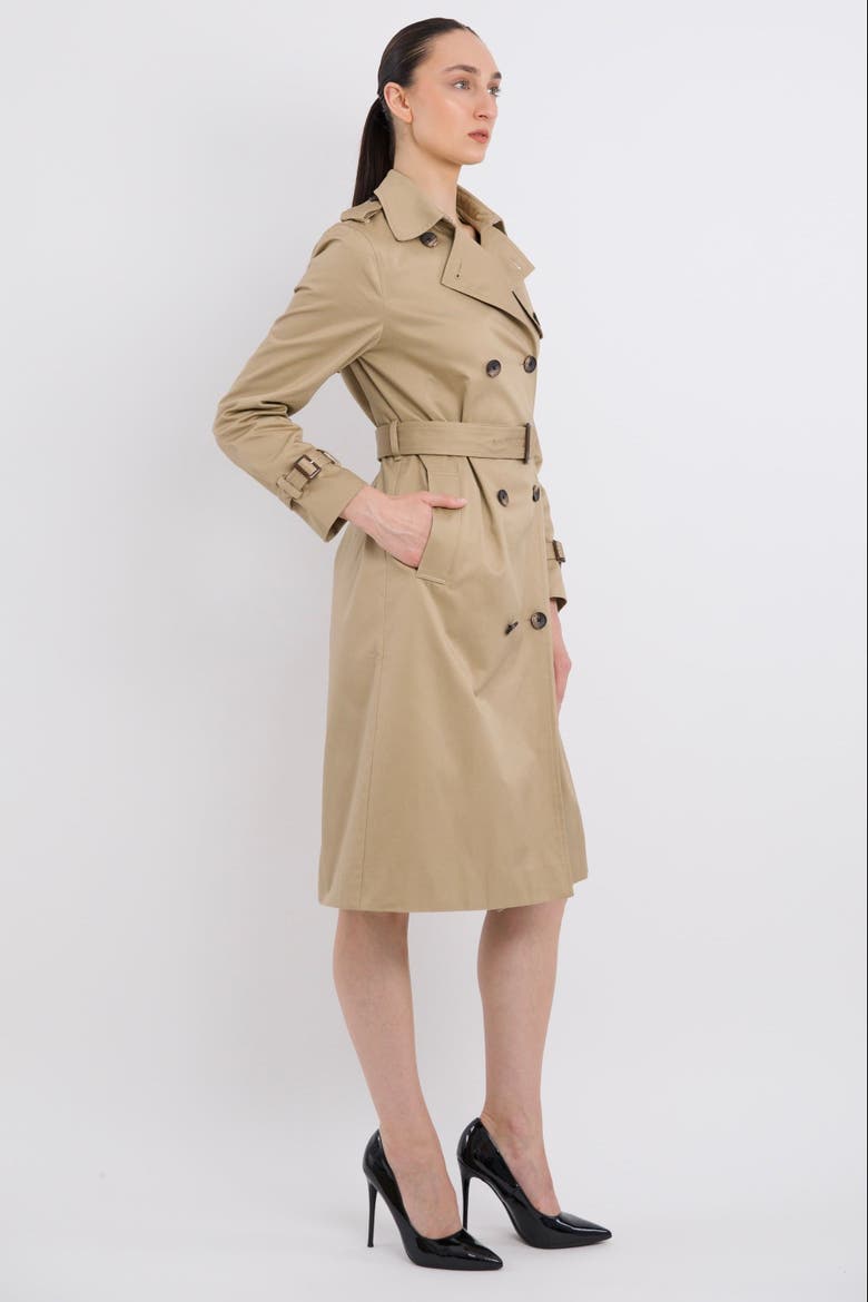 Long Classic Trench Coat, Alternate, color, Khaki