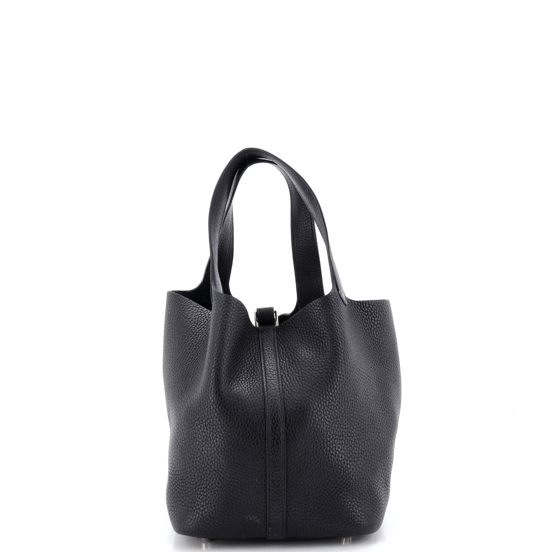 Pre-Owned Hermes Picotin Lock Bag Clemence MM, Alternate, color, Noir