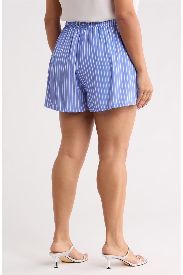 Elise Stripe Taliya Drawstring Shorts, Alternate, color, BLUE-WHITE