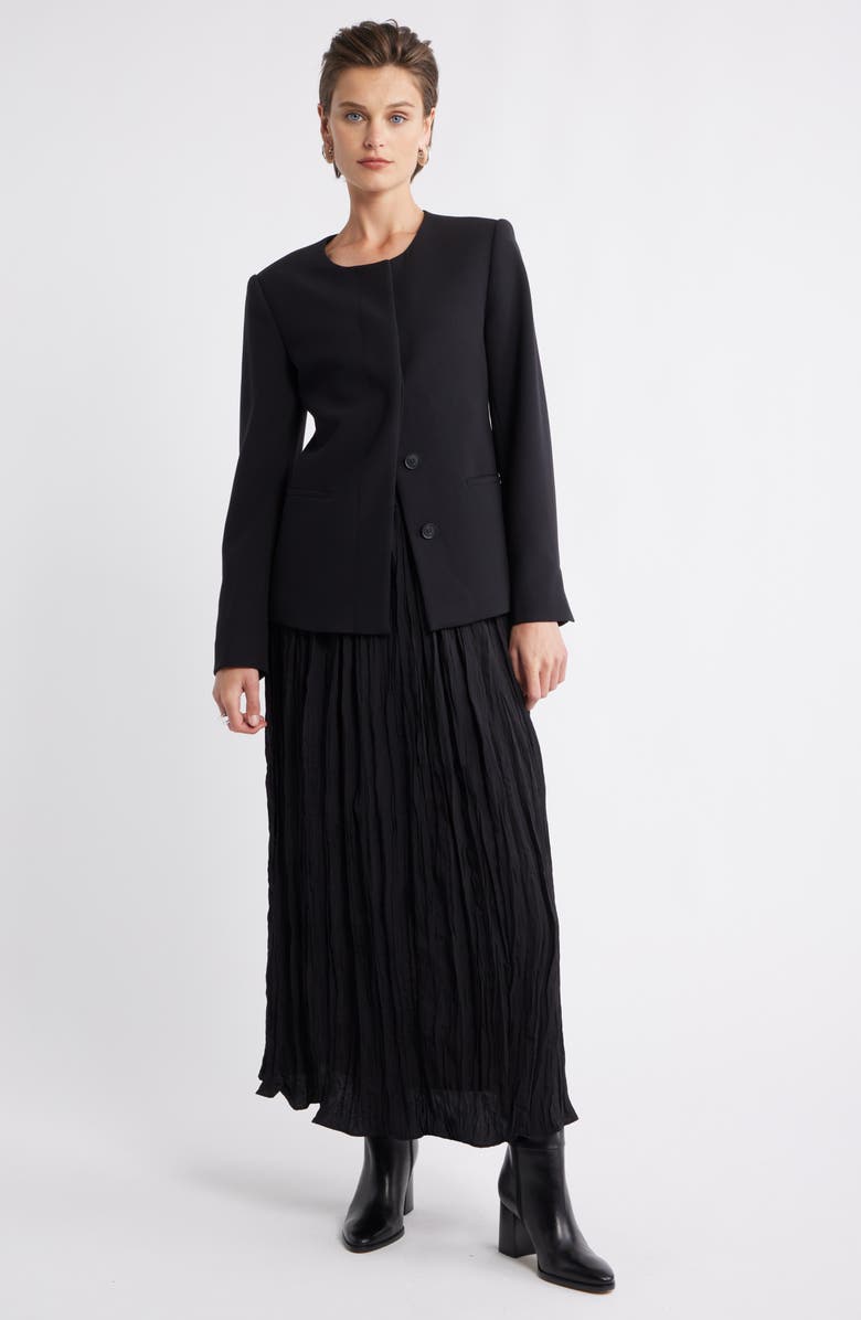 Crinkle A-Line Maxi Skirt