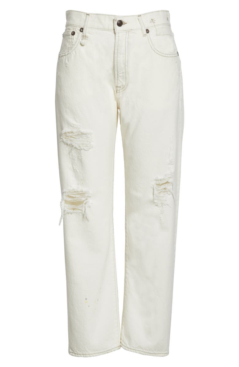 R13 High Waist Ripped Boyfriend Jeans, Alternate, color, 