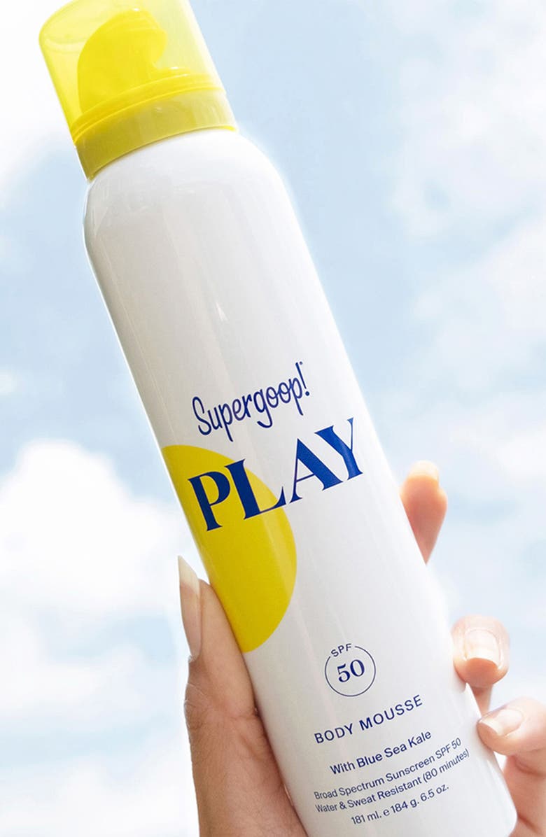 Supergoop!<sup
®</sup
Supergoop! Play Body Mousse Broad Spectrum SPF 50 Sunscreen, Alternate, color,