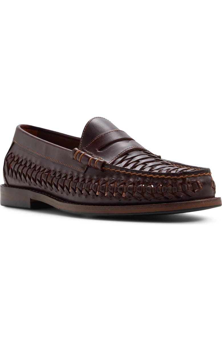 G.H.BASS Lexington Woven Penny Loafer, Main, color, Dark Brown