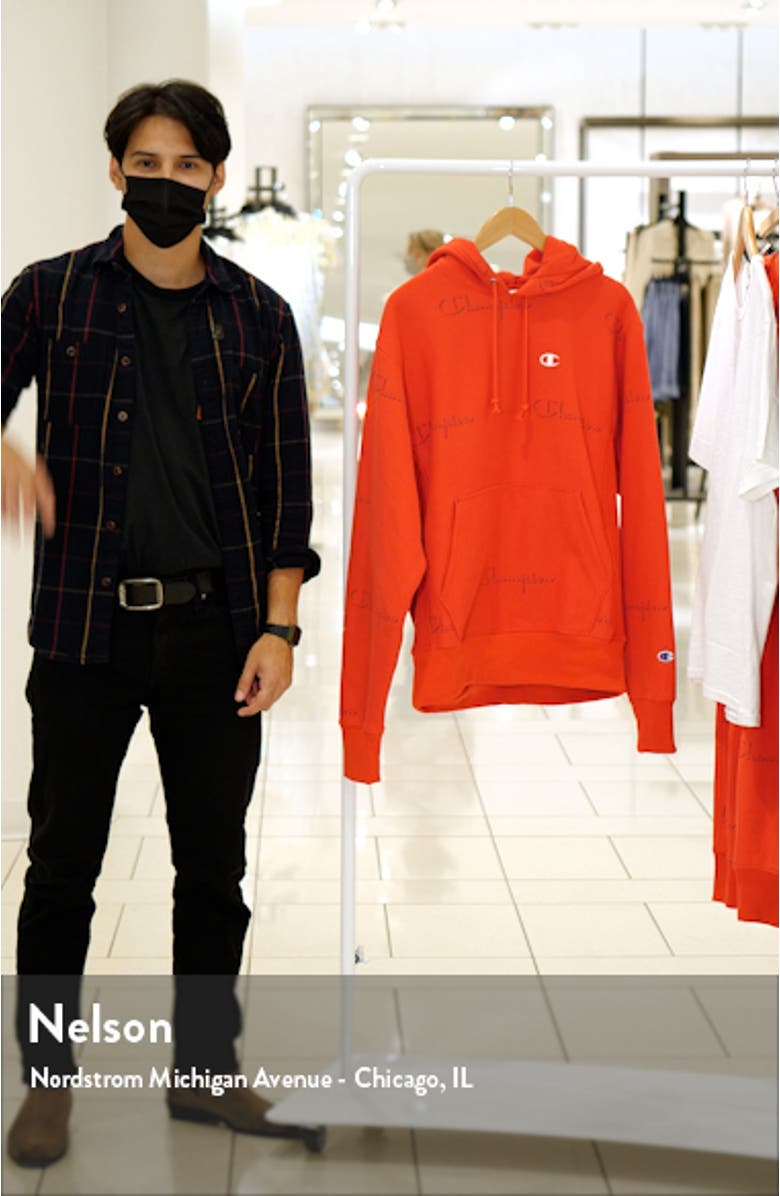 Reverse Weave<sup>®</sup> All Over Logo Hoodie, sales video thumbnail