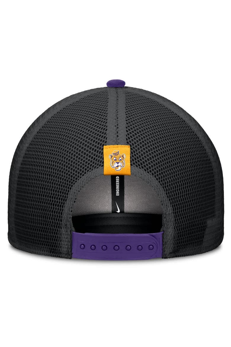 Men's Nike Purple/Black LSU Tigers Legacy Arch Rise Performance Trucker Adjustable Hat, Alternate, color, Purple