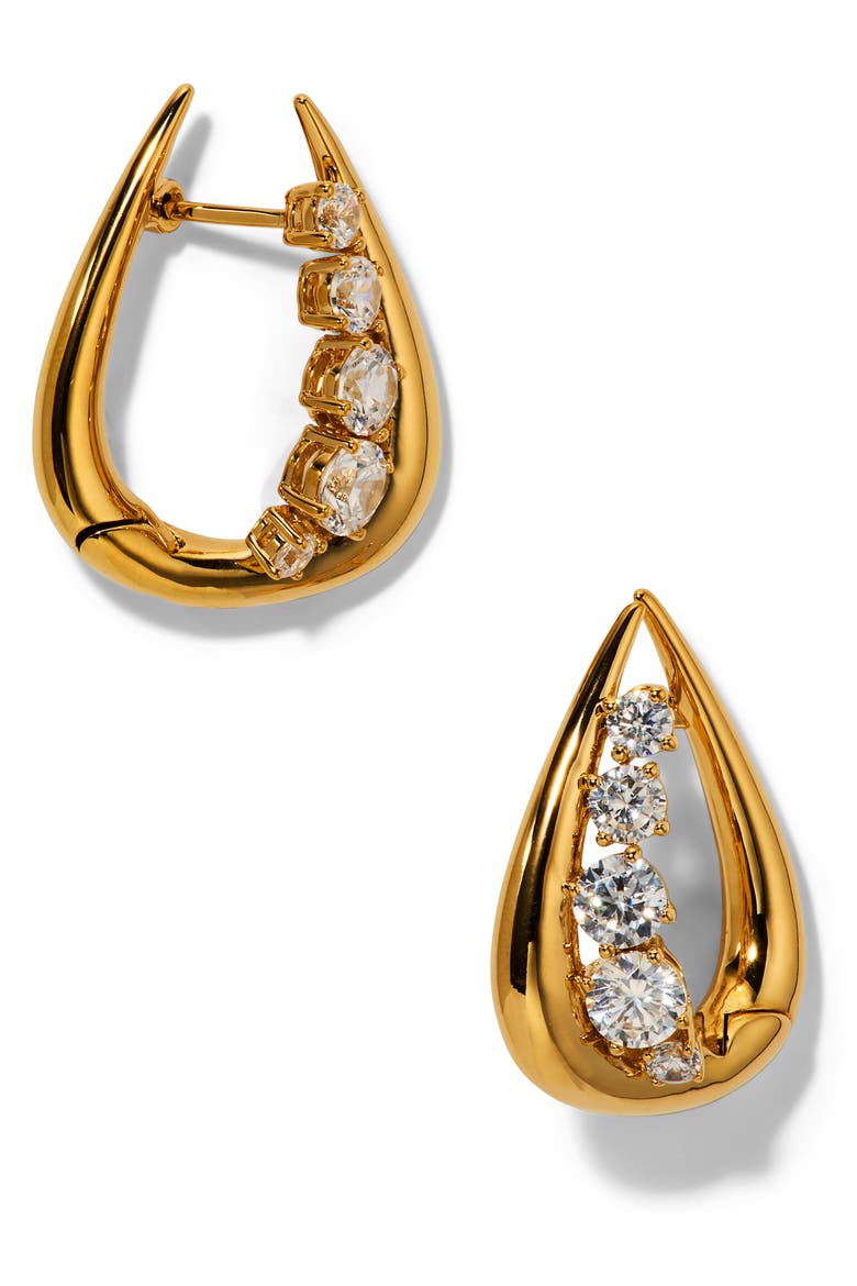 Phenom Huggie Hoop Earrings, Main, color, GOLD