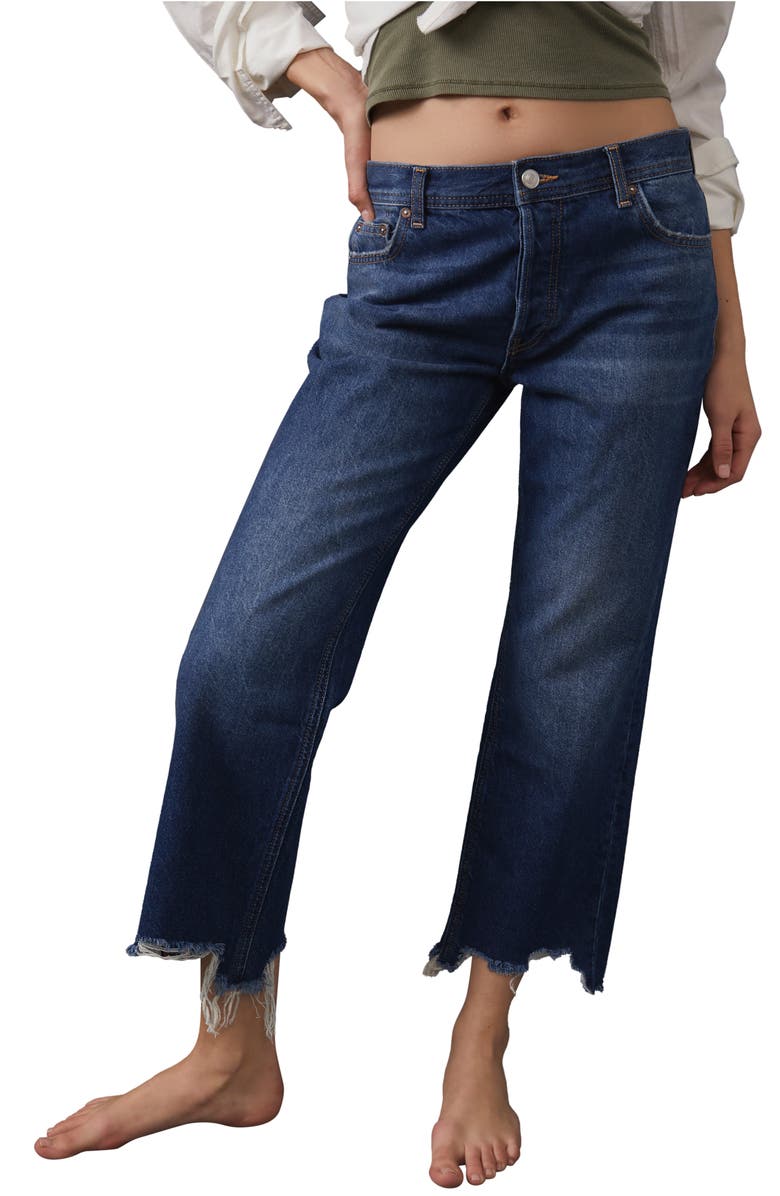 Free People We the Free Maggie Ripped Ankle Straight Leg Jeans, Main, color, 