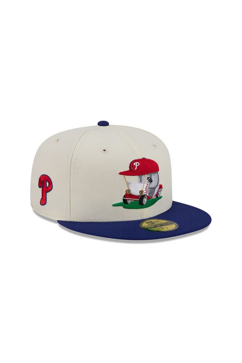 Men's New Era  Cream/Royal Philadelphia Phillies Bullpen Cart 59FIFTY Fitted Hat, Main, color, Cream