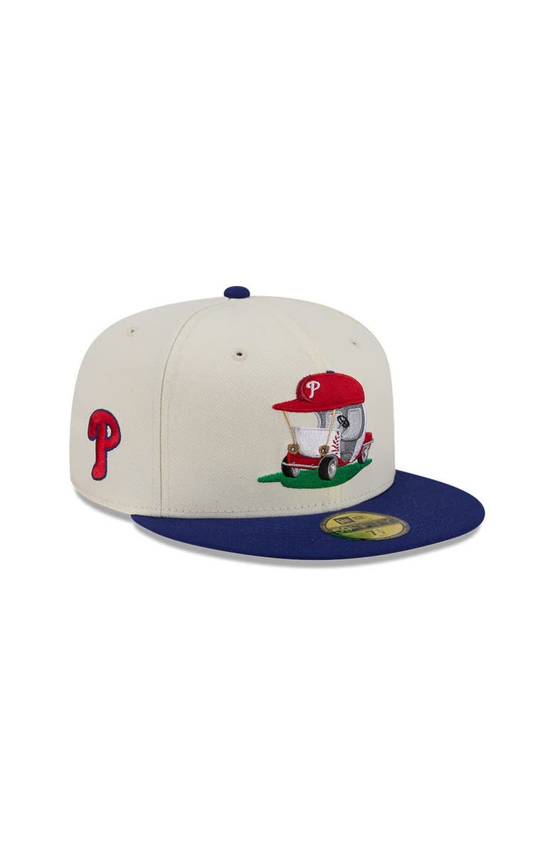 New Era Men's New Era Cream/Royal Philadelphia Phillies Bullpen Cart 59FIFTY Fitted Hat, Main, color, Cream