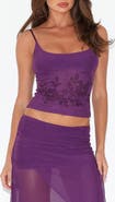 Tiger Mist Octavia Floral Embellished Mesh Camisole