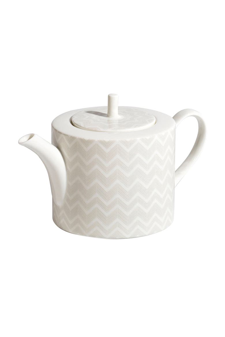 Tea Pot or Coffee Pot ZIG ZAG  White diam. 4.75", H 4.5", Main, color, White
