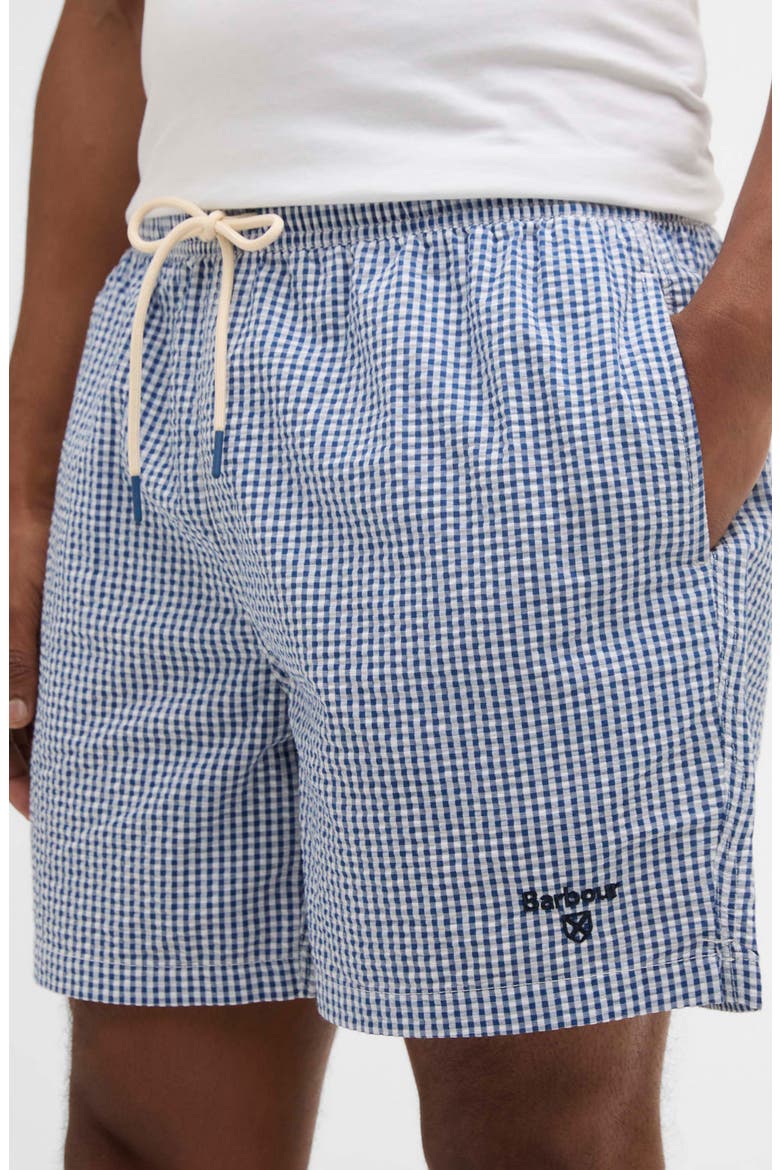 Gingham Seersucker Swim Trunks, Alternate, color, SAILBOAT BLUE