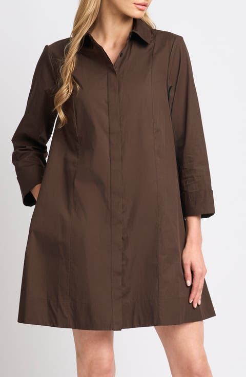 Cuff Sleeve Shirtdress
